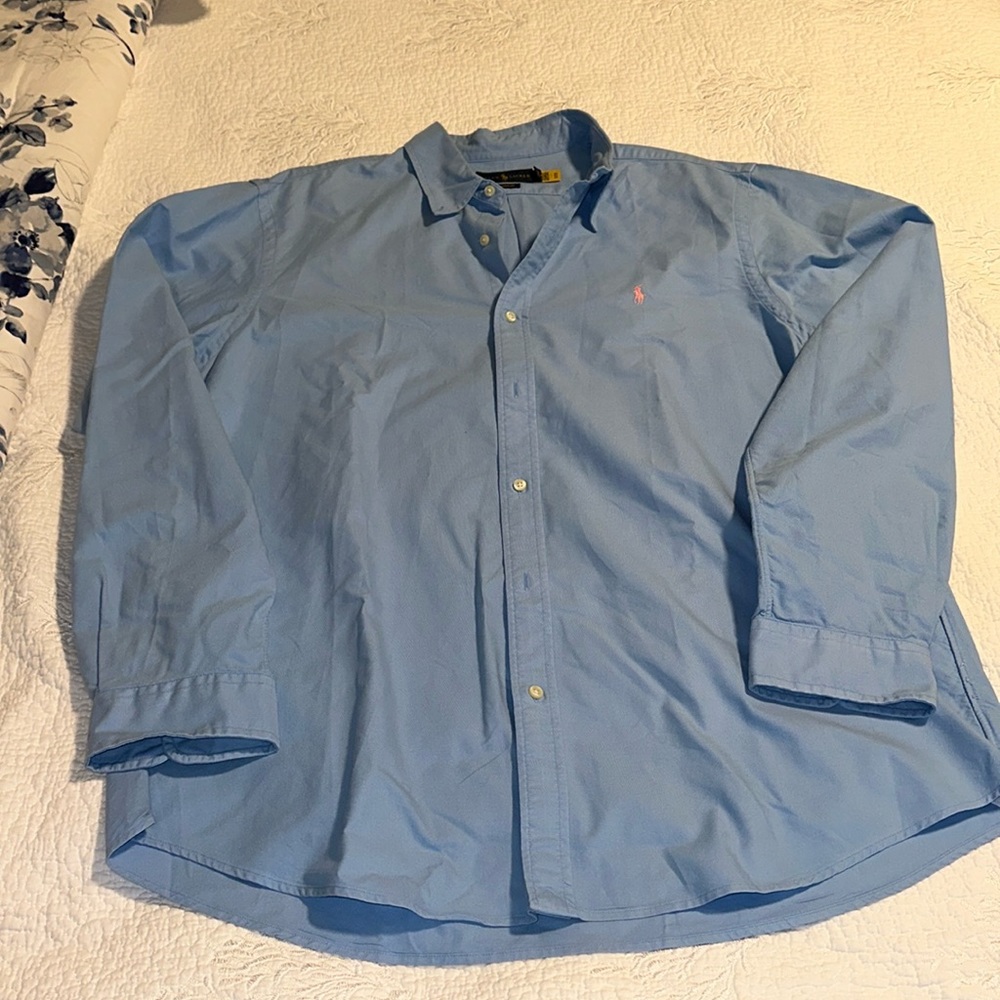 Ralph Lauren Mens Classic Fit Blue Button down shirt